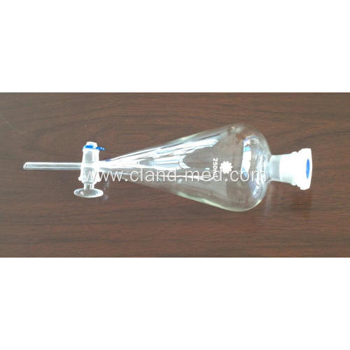 Separatory Funnel Squib Pear Shape with Ground-in Glass Stopper/PTFE Stopper